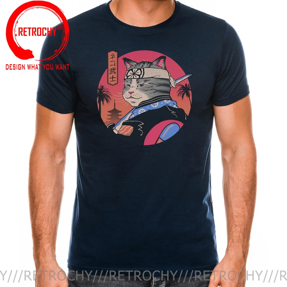 Cat Print Anime Japanese Ninja Cats T-Shirt