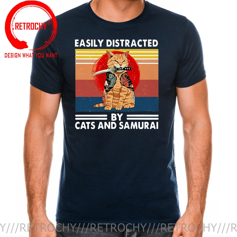 Cat Print Anime Japanese Ninja Cats T-Shirt