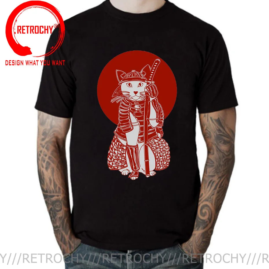 Cat Print Anime Japanese Ninja Cats T-Shirt