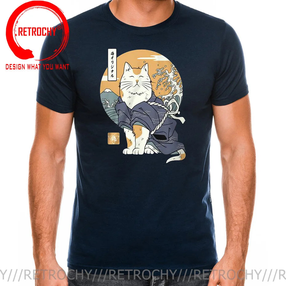 Cat Print Anime Japanese Ninja Cats T-Shirt