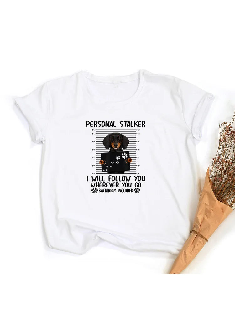 Personal Stalker Dachshund Print Women's Summer