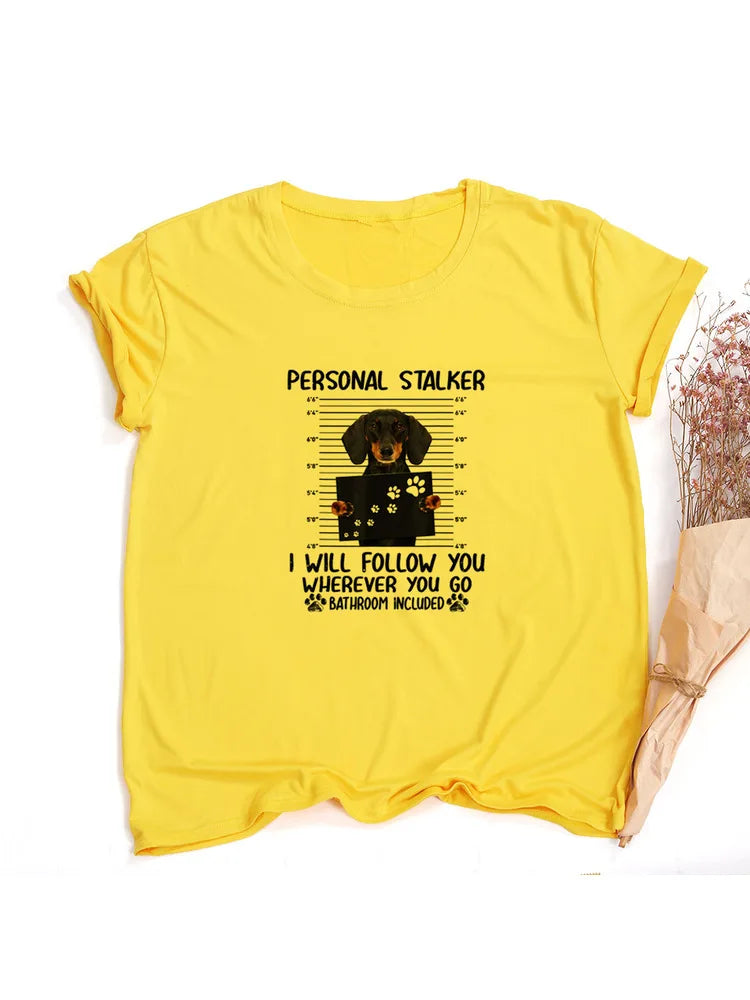 Personal Stalker Dachshund Print Women's Summer