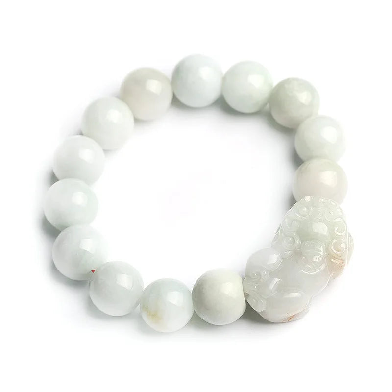 Natural jade PI xiu bracelet men and women lovers charm bracelet Fine Bracelets Round bead Girls Gift