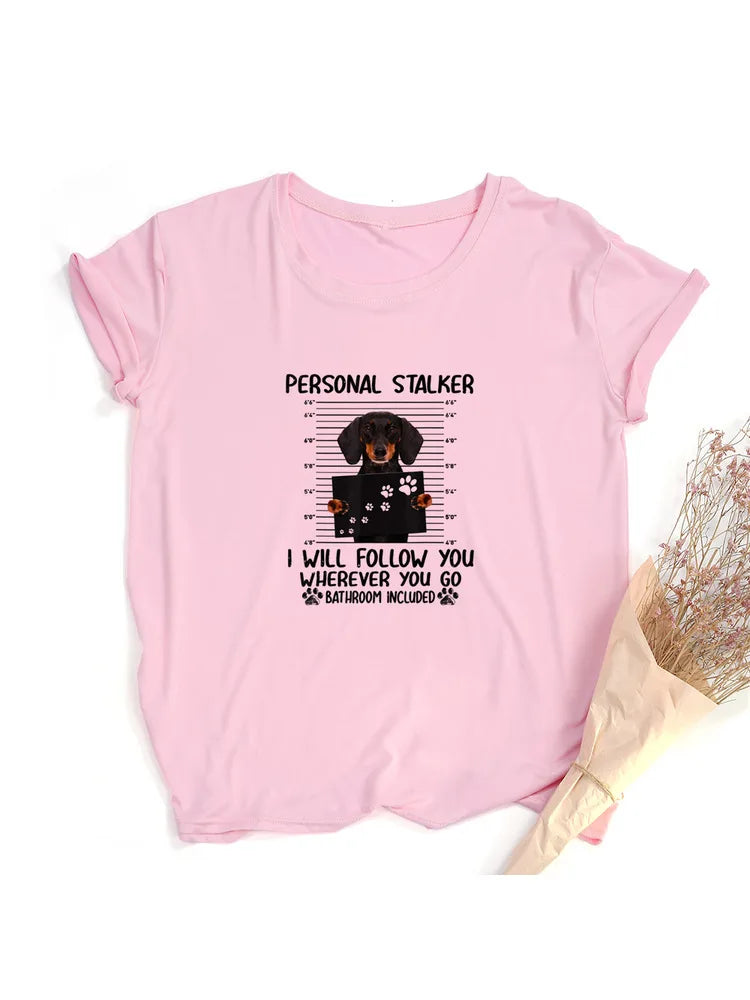 Personal Stalker Dachshund Print Women's Summer